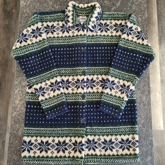 Vintage Fair Isle Pattern Shacket Men's Oversized Small Unisex Jacket Grandpa - Picture 3 of 9